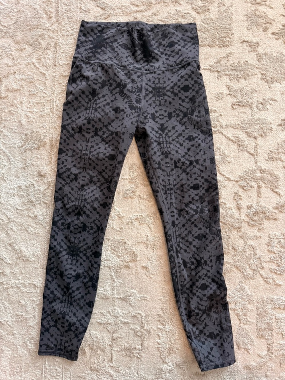 High-Waist Black Shibori Studio Leggings